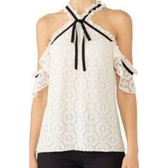 Shoshanna Tops - Shoshanna women’s Watts Ivory Lace Parisian Style Lace Blouse Size Small